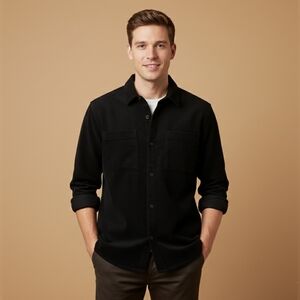 $70 Mode of One Mens Long-Sleeve Knit Snap-Front Shirt
